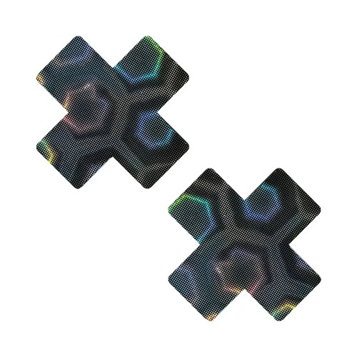 Neva Nude Pasties Holográficos 3D Negros Nuclear Nightmare