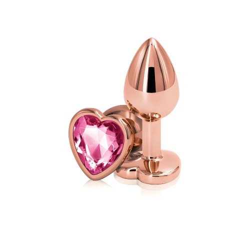 Plug Anal Corazón Rosa Oro Activos Traseros