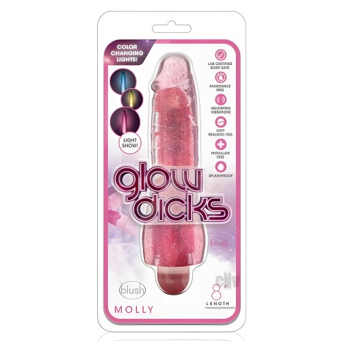Blush Glow Dicks Glitter Vibrator Molly - Pink