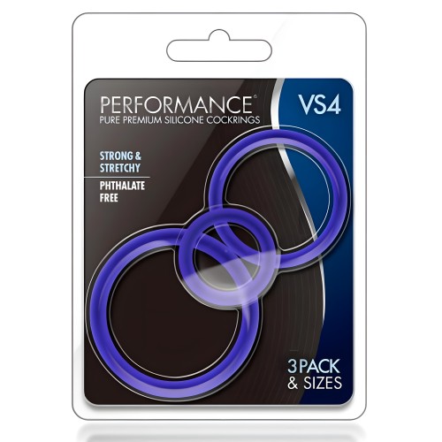 Juego de Anillos para el Pene Performance Vs4 Índigo - Mejora Tu Resistencia