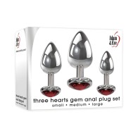 Three Hearts Gem Anal Plug Set