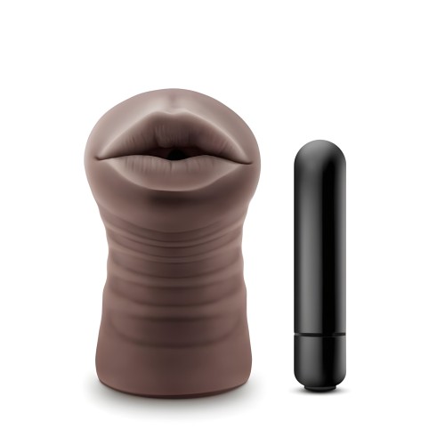 Hot Chocolate Heather Brown Mouth Stroker - Realistic Feel