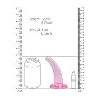 Realrock Crystal Clear Non-realistic Dildo With Suction Cup 4.5 In. Pink