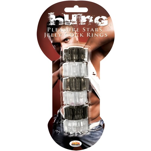 Hung Pleasure Stars Jelly Cock Rings - Lasting Pleasure