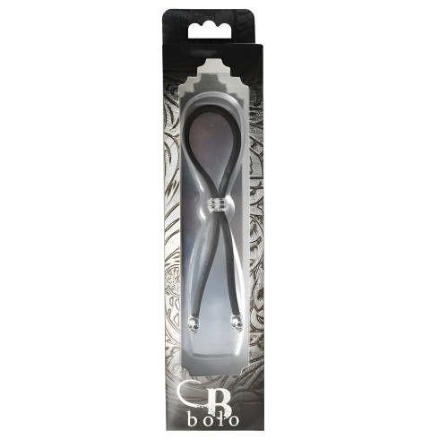 C-ring Lasso Con Deslizador de Perlas Plateadas