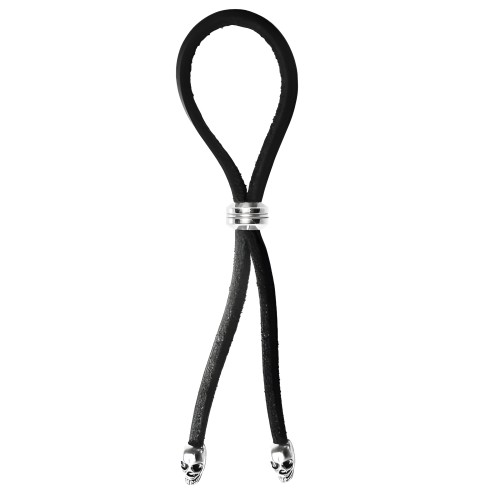 C-ring Lasso Con Deslizador de Perlas Plateadas