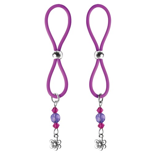 Bijoux De Nip Aros Para Pezones Con Encanto Floral Morado