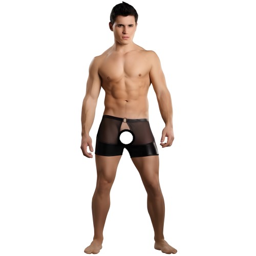 Shorts Garter Doble Exposición Masculina Negro L/XL