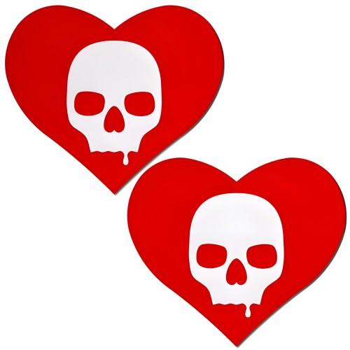 Pastease Sullen Skull Red Hearts - Playful Accessory