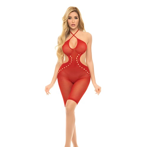 Pink Lipstick Bodystocking - Alluring Fit