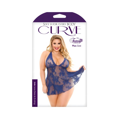 Livie Lace Chemise And Gstring Navy 3x/4x - Seductive Lingerie