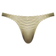 Male Power Cabana Banana Bong Thong Yellow/grey L/XL