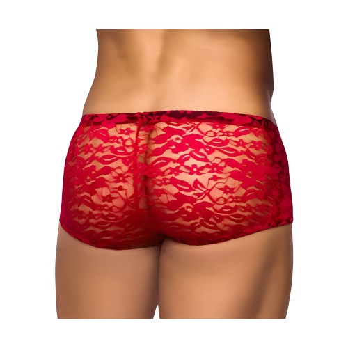 Mini Short de Encaje Stretch Rojo