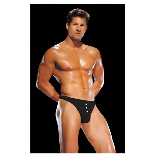 Male Power E-Z Access Button Thong L/XL - Black