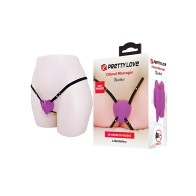 Pretty Love Heartbeat Strap On Clitoral Massager - Fuchsia