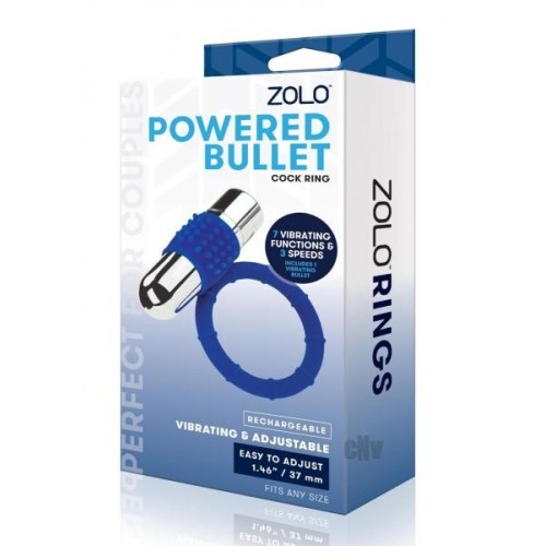 Zolo Powered Bullet Cock Ring Blue
