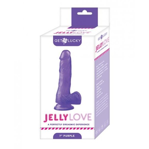 Get Lucky 7-inch Purple Jelly Dong Realistic Dildo
