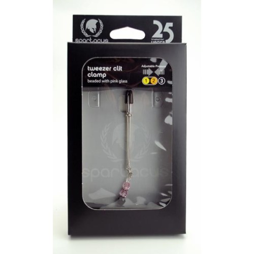 Tweezer Clit Clamp with Pink Beads