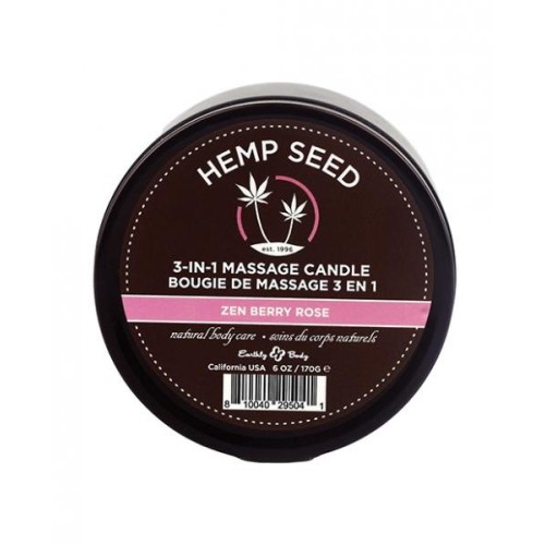 Earthly Body Suntouched Hemp Candle Zen Berry Rose
