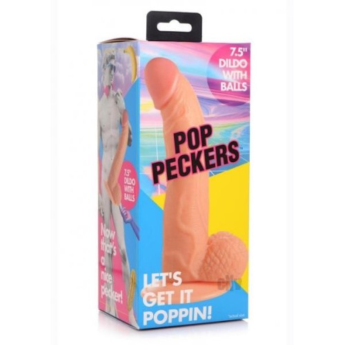Pop Peckers Dildo with Balls Light