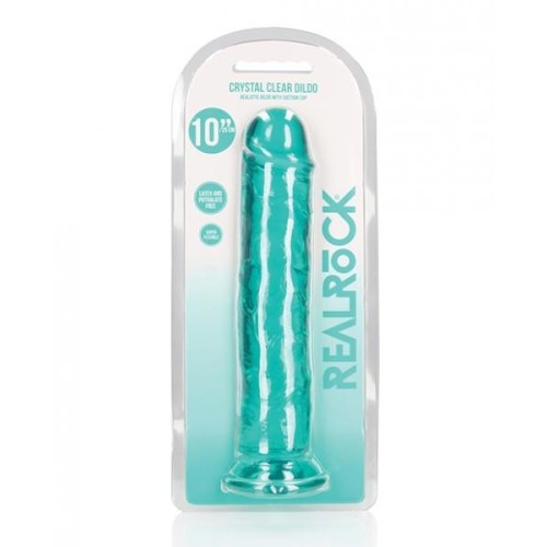 Dildo Recto Transparente Realrock Turquesa