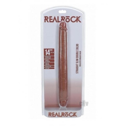 Realrock 14-Inch Slim Double-ended Dong in Tan for Versatile Pleasure