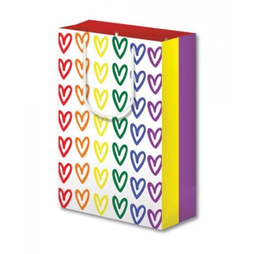 Pride Hearts Large Gift Bag for Special Occasions