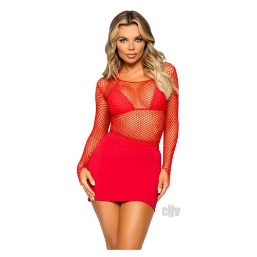 Lycra Industrial Long Sleeve T-Shirt Red OS
