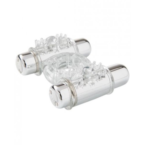 Anillo Doble Acción Nu Sensuelle 2x7 Funciones Transparente