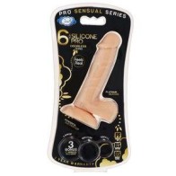 Dildo de Silicona Premium de 6 Pulgadas con Anillos Cloud 9