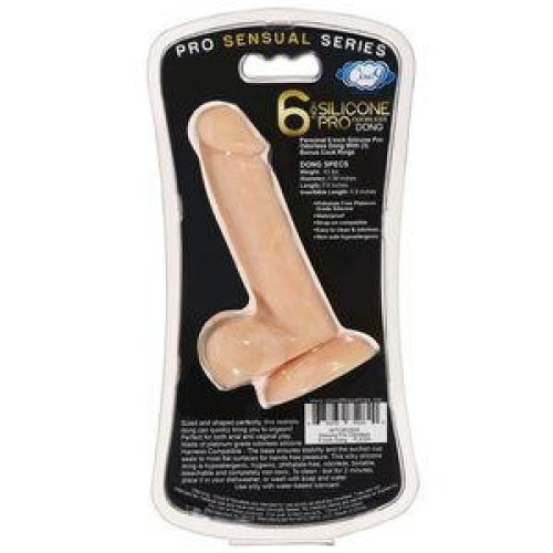 Dildo de Silicona Premium de 6 Pulgadas con Anillos Cloud 9