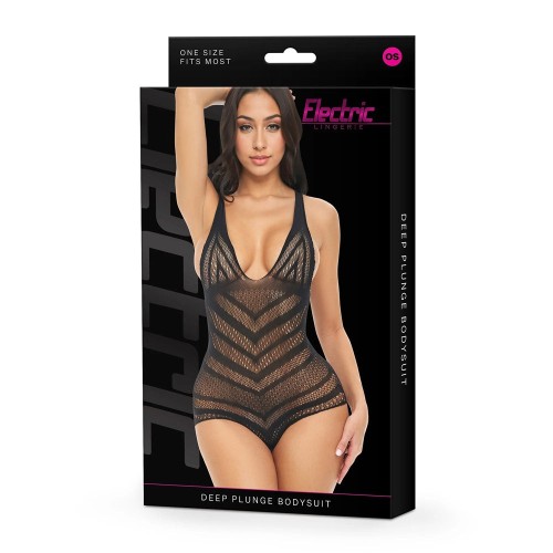 Electric Lingerie Deep Plunge Bodysuit Elegant