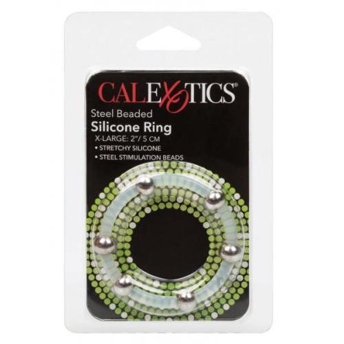 Extra Large Steel Beaded Silicone Ring