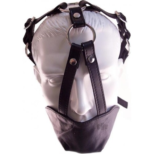 Gag de Cuero Negro Rouge con Barbuquejo