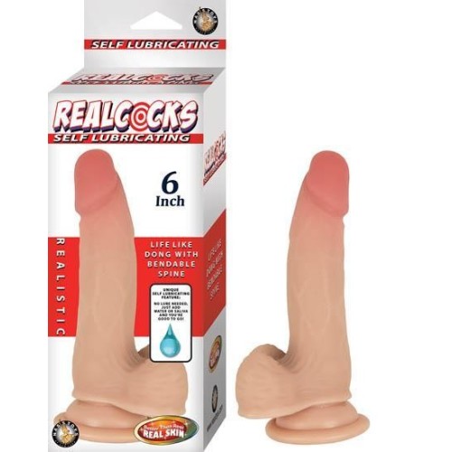 Realcocks Auto-lubricante 6 pulgadas Flesh