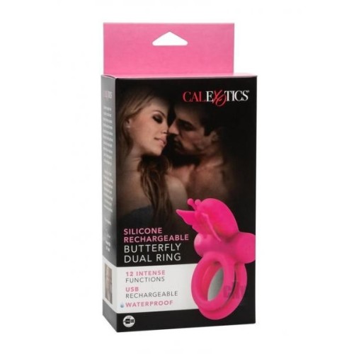 Silicone Recharge Dual Butterfly Ring for Couples