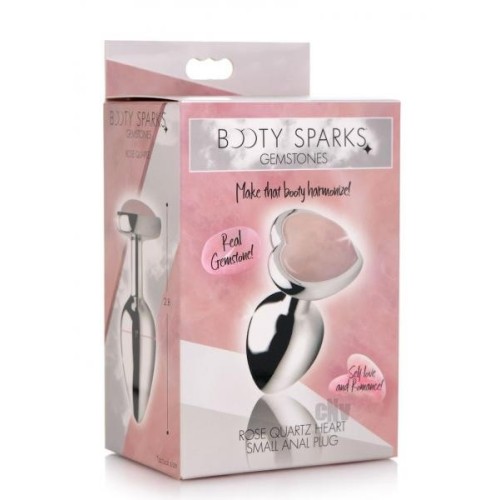 Booty Sparks Plug Pequeño Corazón de Cuarzo Rosa - Placer Romántico