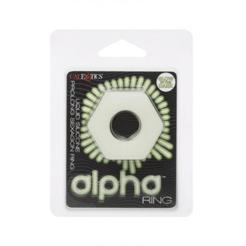 Alpha Glow In The Dark Liquid Silicone Prolong Sexagon Ring