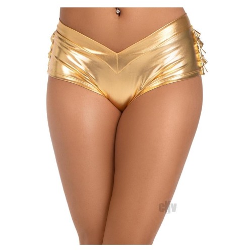 Shorts con Volantes en Dorado