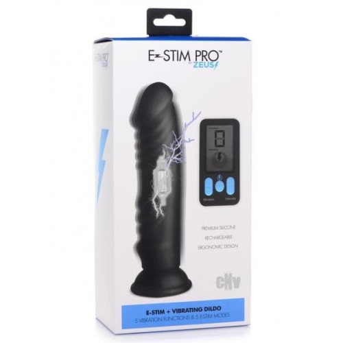 E-stim Pro 5x Vibrating Dildo With Remote Control for Ultimate Stimulation