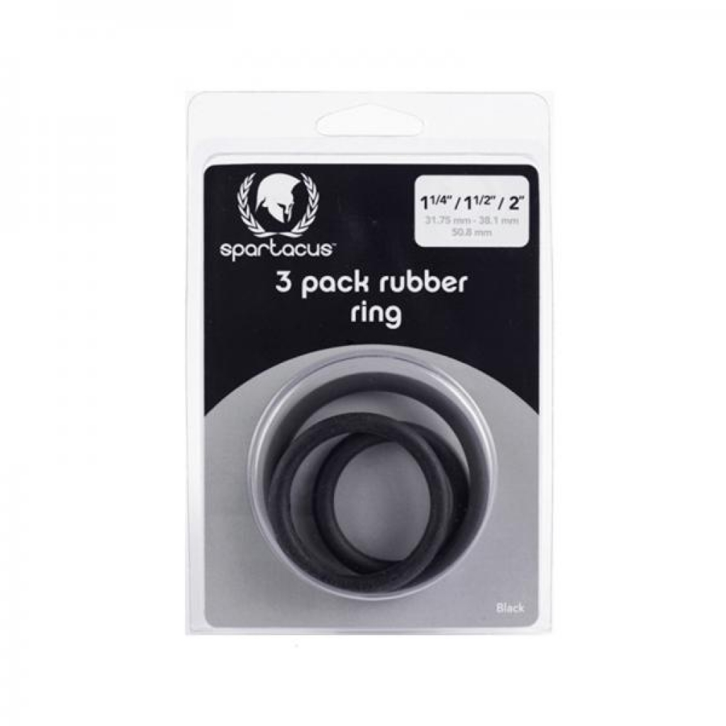 Spartacus Rubber Cock Ring (set Of 3) - Cock Ring Trios