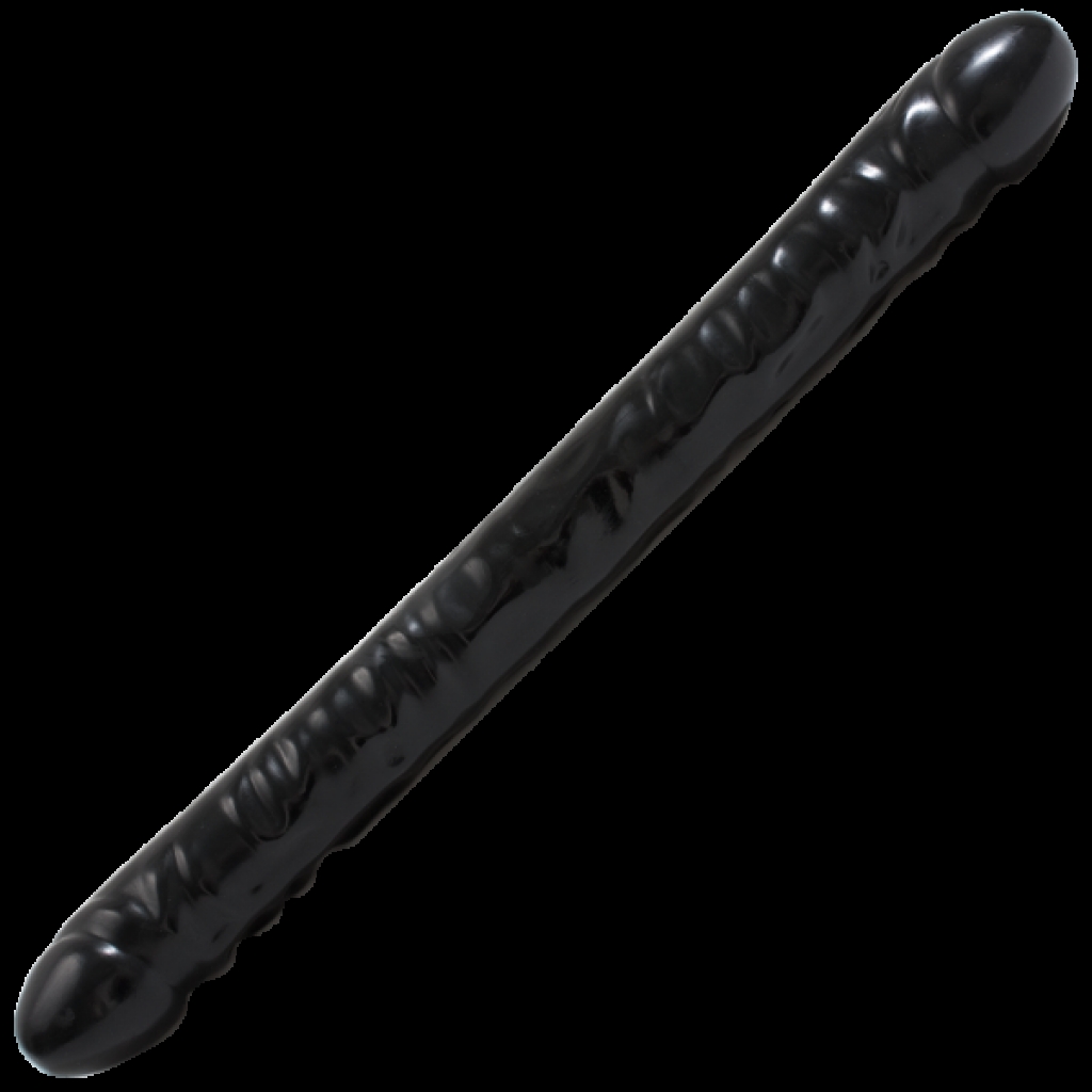 Double Header Veined Dong 18 Inch Black - Double Dildos