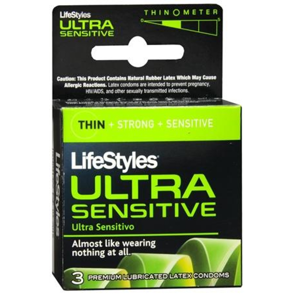 Lifestyles Condom Ultra Sensitive Lubricated 3 Pack - Condoms