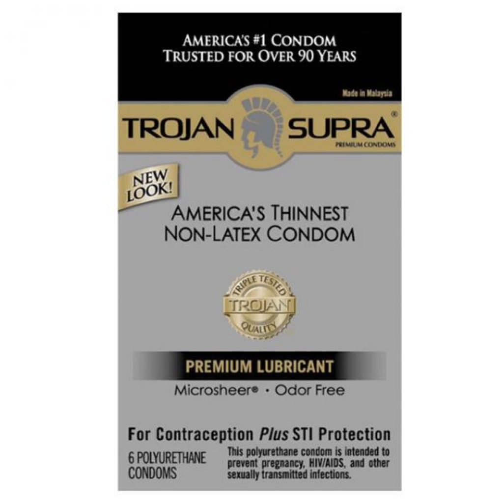 Trojan Supra Microsheer Polyurethane Condoms - Condoms