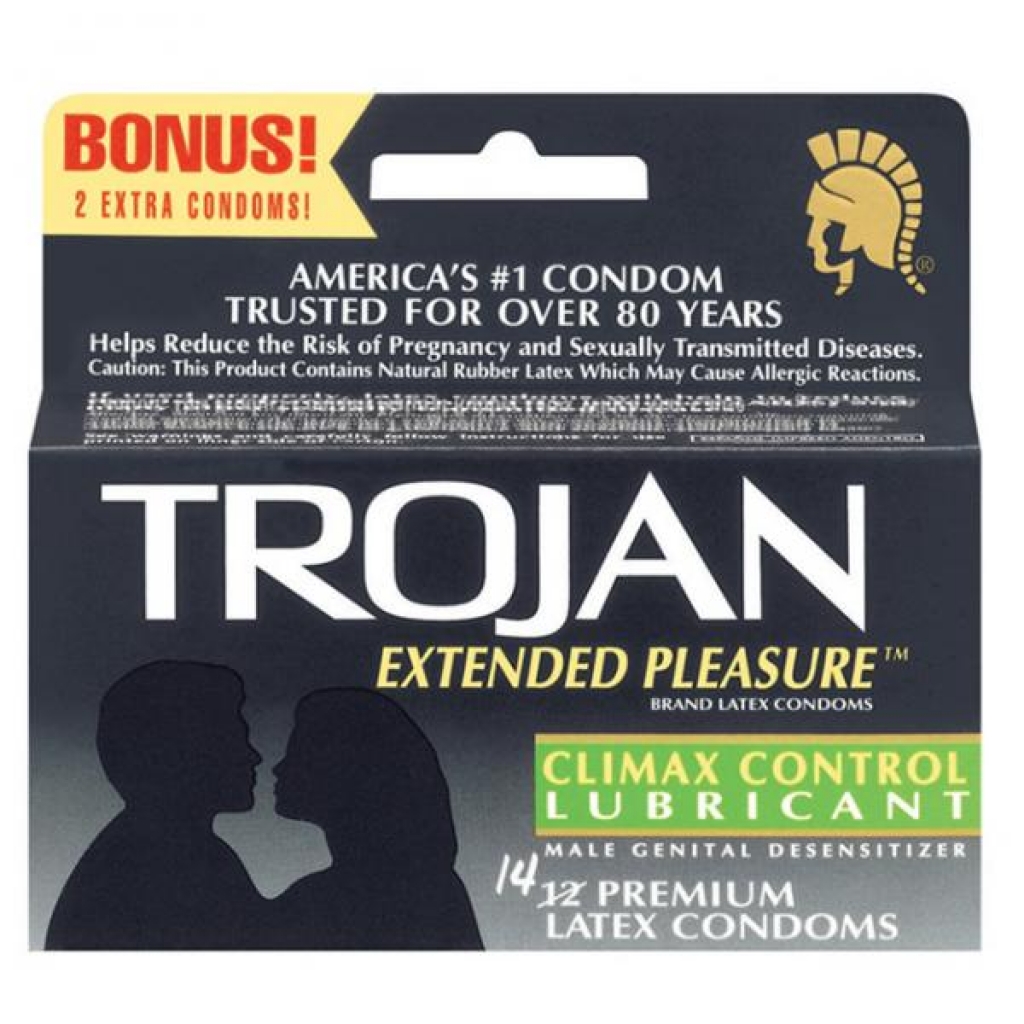 Trojan Extended Pleasure Condoms With Climax Control Lubricant - Condoms
