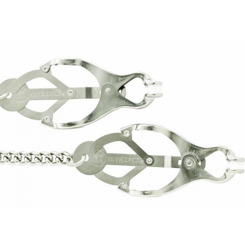 Endurance Butterfly Nipple Clamps With Link Chain - Silver - Nipple Clamps