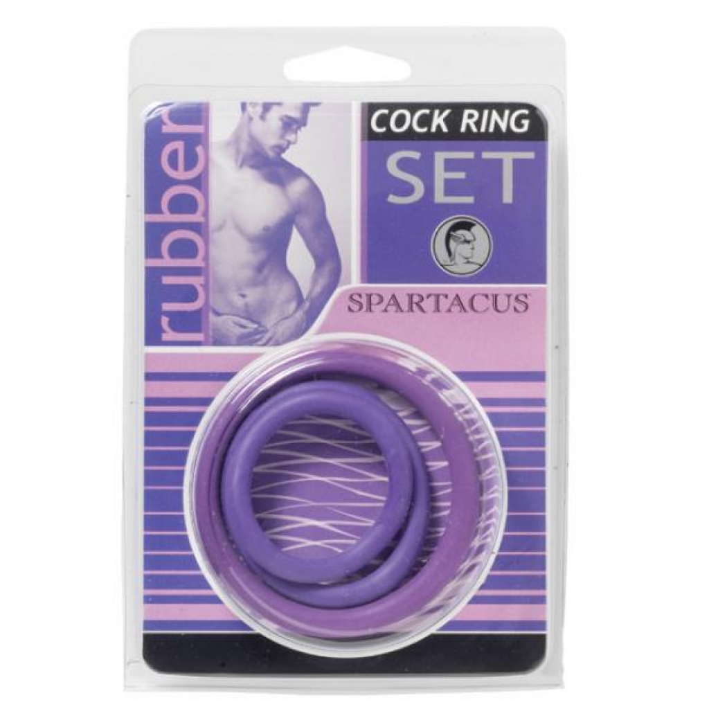 Spartacus Cock Ring Set (3 Rings/purple) - Cock Ring Trios