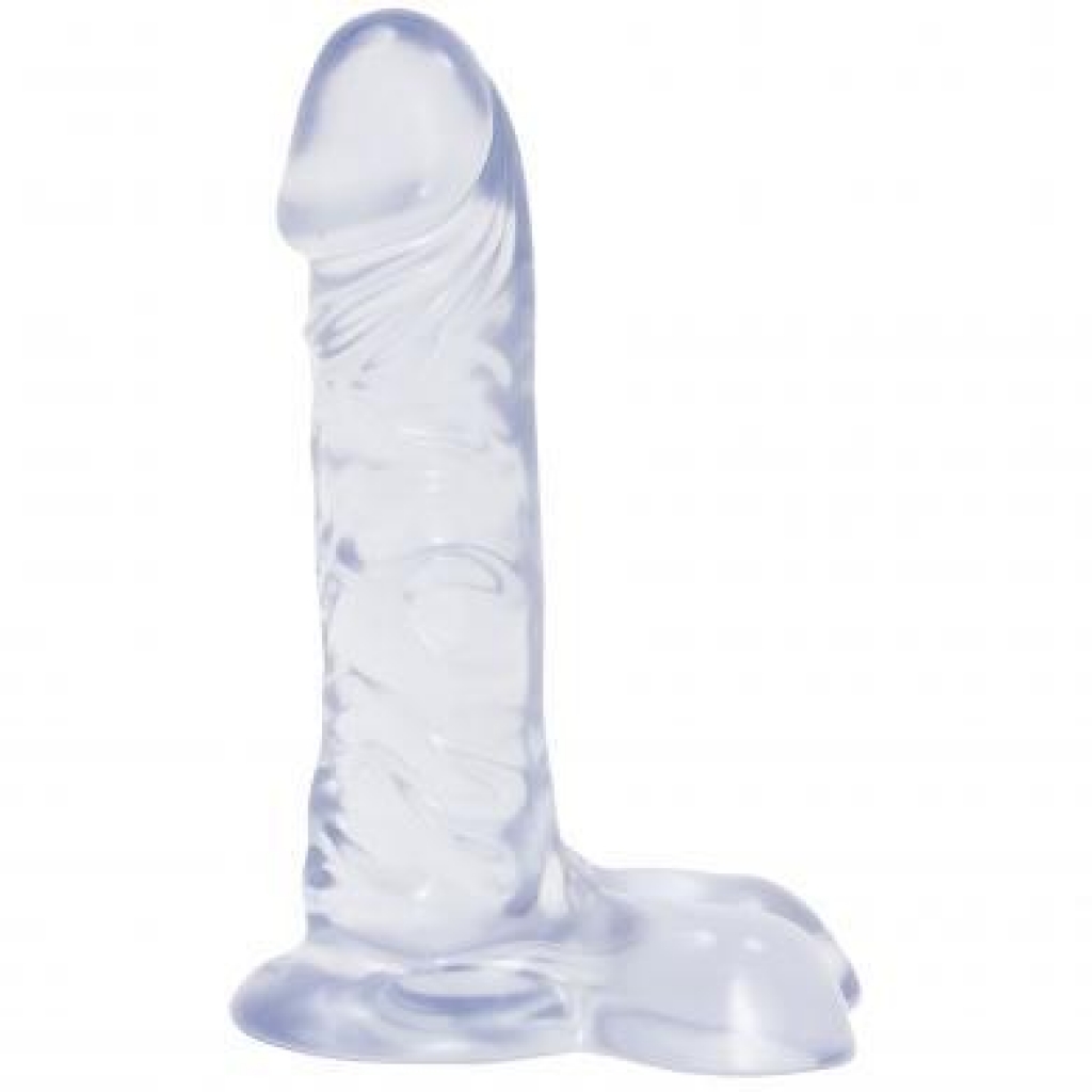 Crystal Jellies Ballsy Super C*ck 7 Inch - Clear - Realistic Dildos & Dongs