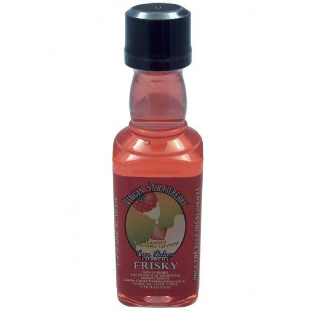 Love Lickers Flavored Warming Oil - Virgin Strawberry 1.76 Ounce - Sensual Massage Oils & Lotions
