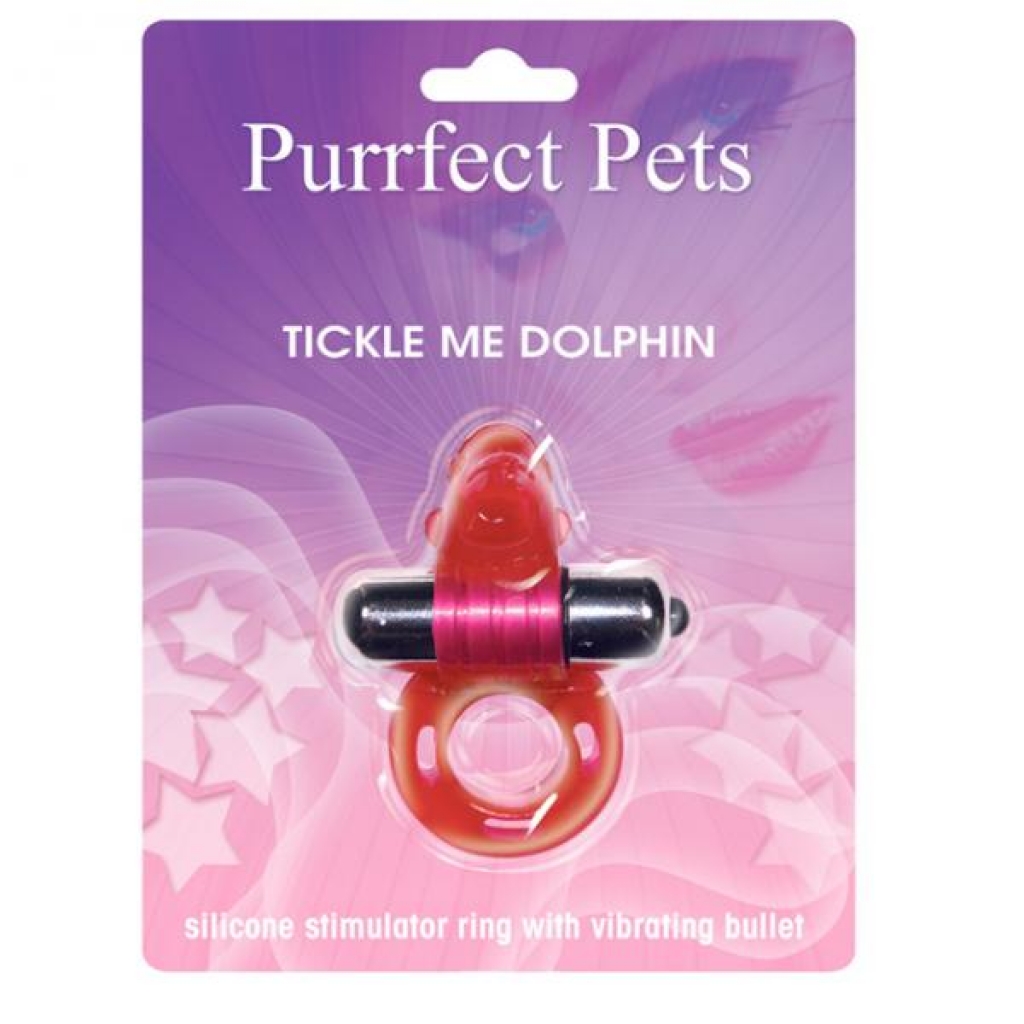Wet Dreams Purrrfect Pets (tickle Me Dolphin Magenta) - Couples Vibrating Penis Rings